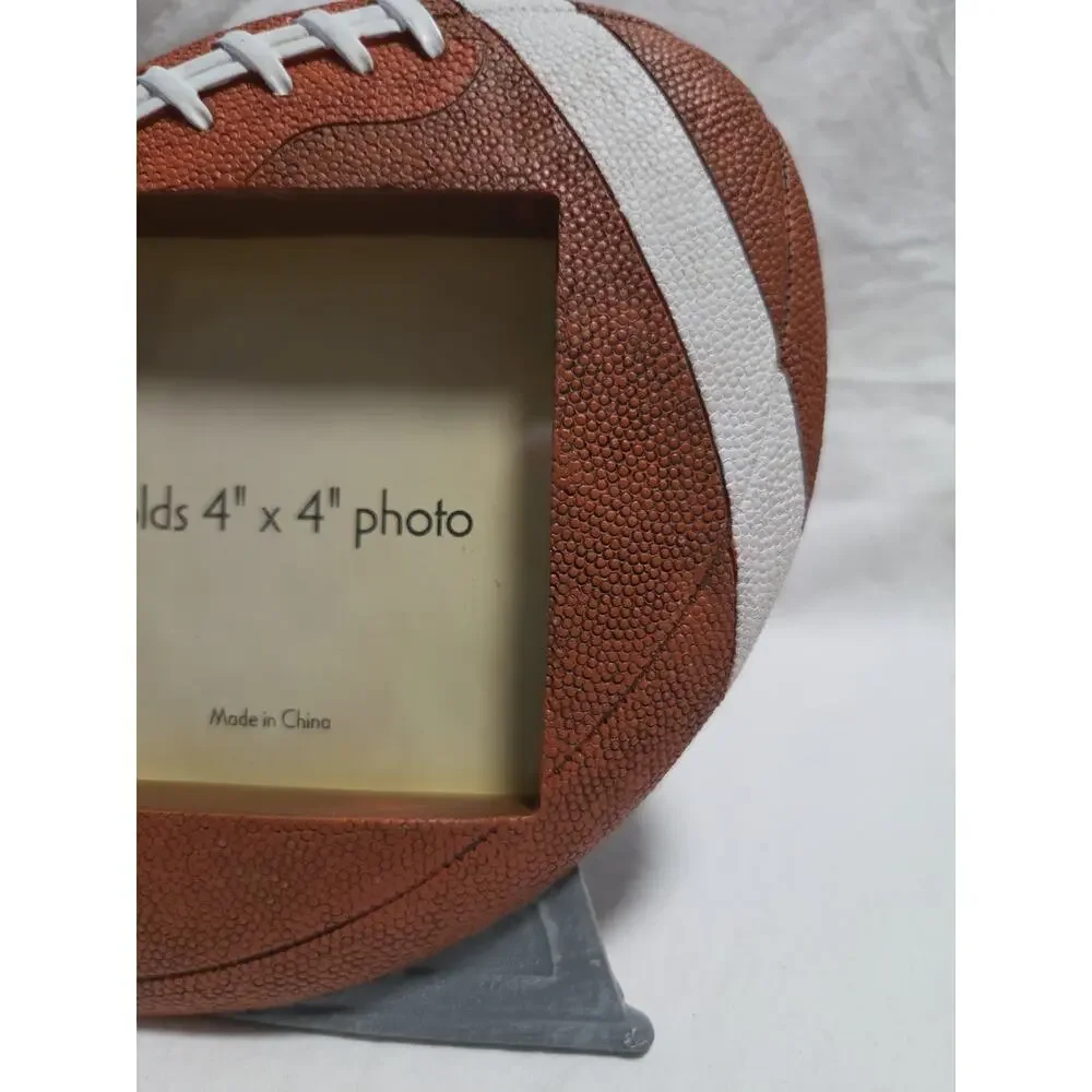 Football Shaped Picture Frame Holds 4 X 4 Photo